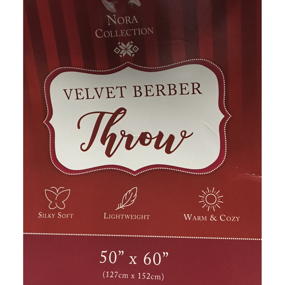 Velvet Berber Throw, White w/Multicolor Trucks‎ and Christmas Trees, SUPER SOFT